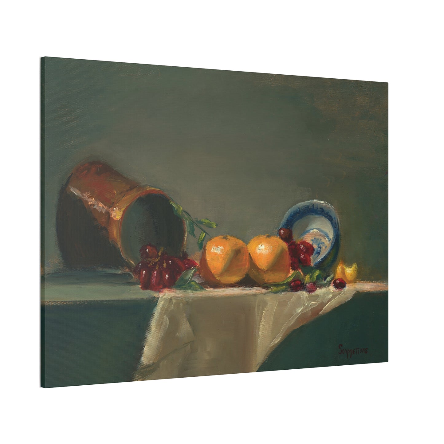 Still Life with Oranges - Fine Art Print on Canvas